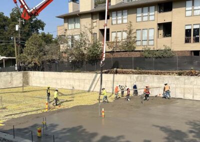 concrete construction basement placement